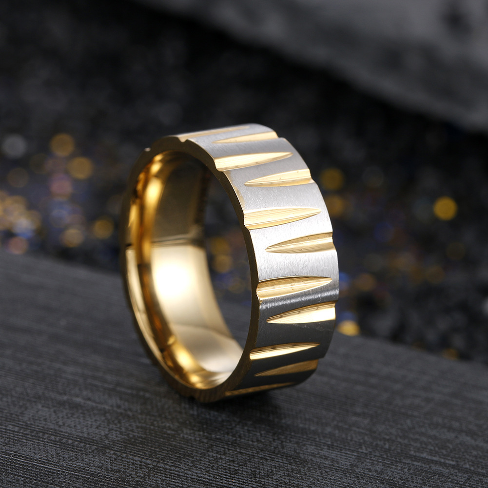 Wholesale of new cross-border stainless steel W victory rings with vacuum electroplating and seven-color brushed jewelry in the furnace, popular in Europe and America pic 7