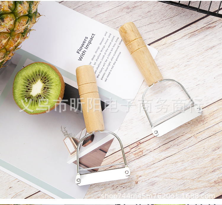 Wooden handle peeler, stainless steel knife, fruit peeler, potato and apple peeler, peeling knife, household old-fashioned peeler pic 13