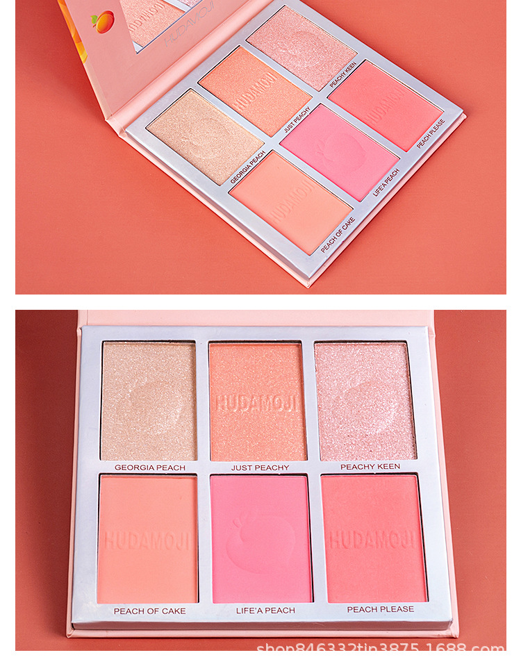 HUDAMOJI Peach Blush Set, Highlighter Blush, Nose Shadow and side Shadow brightening All-in-one Contouring set, delicate pic 15