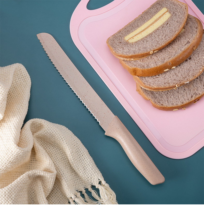 Stainless steel gift knife set, macaron knives, wheat straw six-piece knife set, colored wheat straw six-piece knife set pic 14