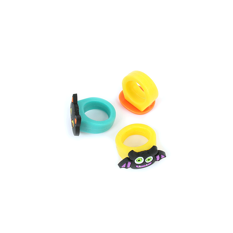 跨境小商品硅胶戒指南瓜圣诞节派对卡通儿童手环万圣节戒指厂现货详情16