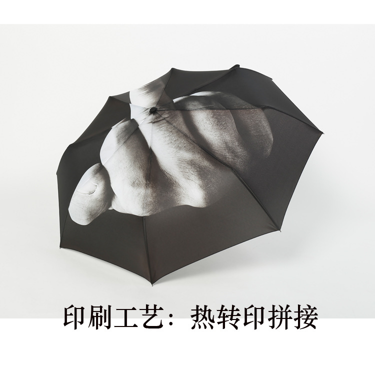 跨境亚马逊热销竖中指伞创意个性全自动三折伞搞怪鄙视学生折叠伞详情13
