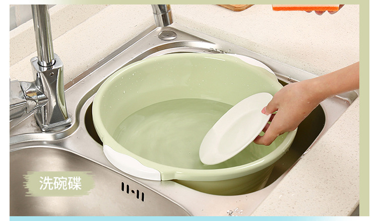 家用盆多功能简约洗脸洗菜搓衣盆加厚耐用塑料面盆圆脸盆子洗衣用详情10