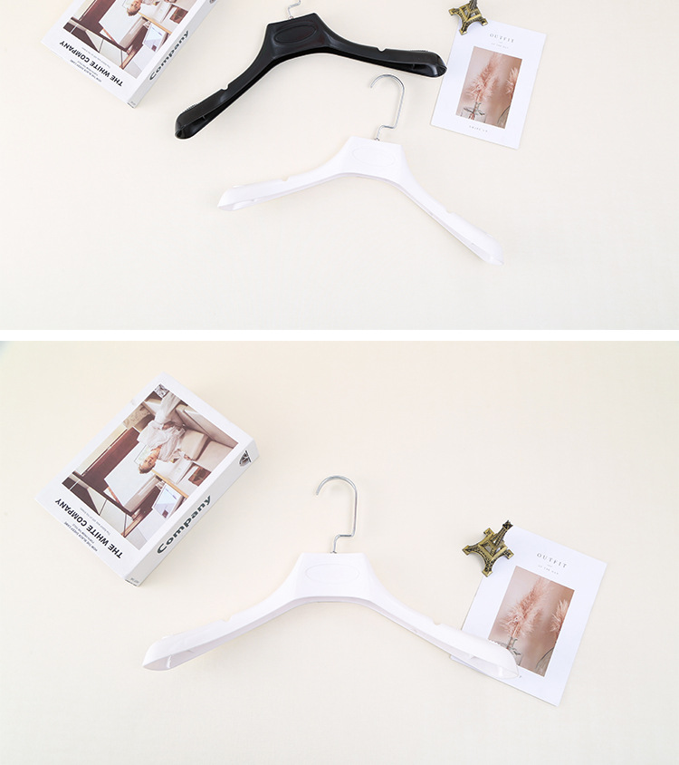 黑白简约时尚塑料折叠衣架儿童植绒衣服架子衣架套装详情8