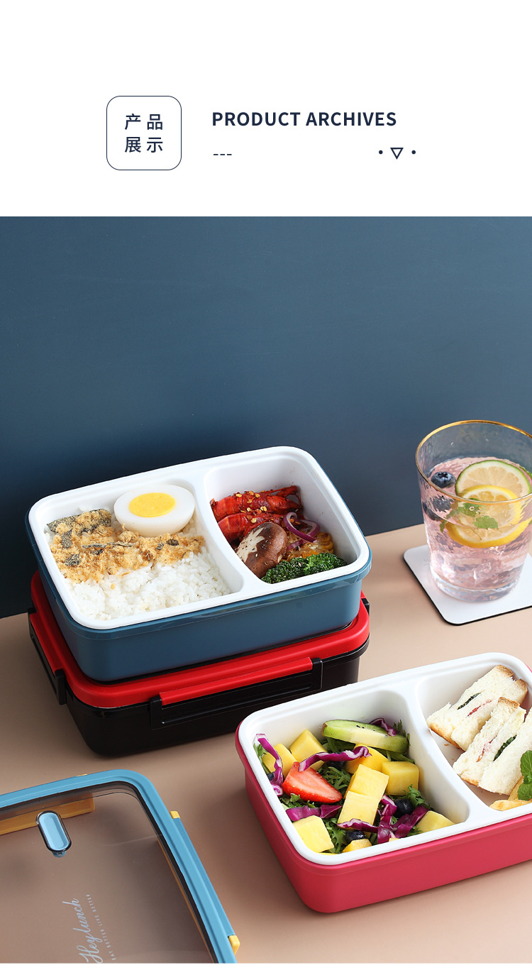 Nordic ins bento box, Morandi color compartments lunch box, microwave oven fitness, office, student lunch box, lunch box pic 14