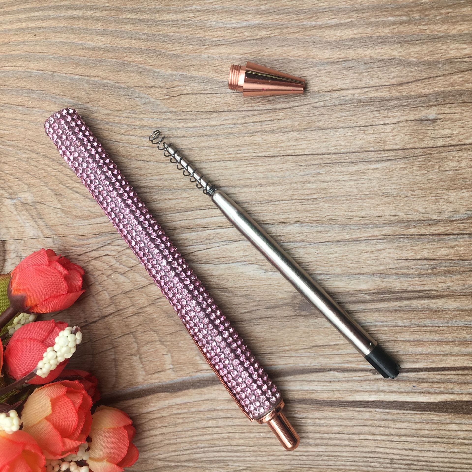 Metal core press diamond pens, ballpoint pens, multi-color copper metal pens, crystal pens, water diamond pens are in stock and available for wholesale pic 14