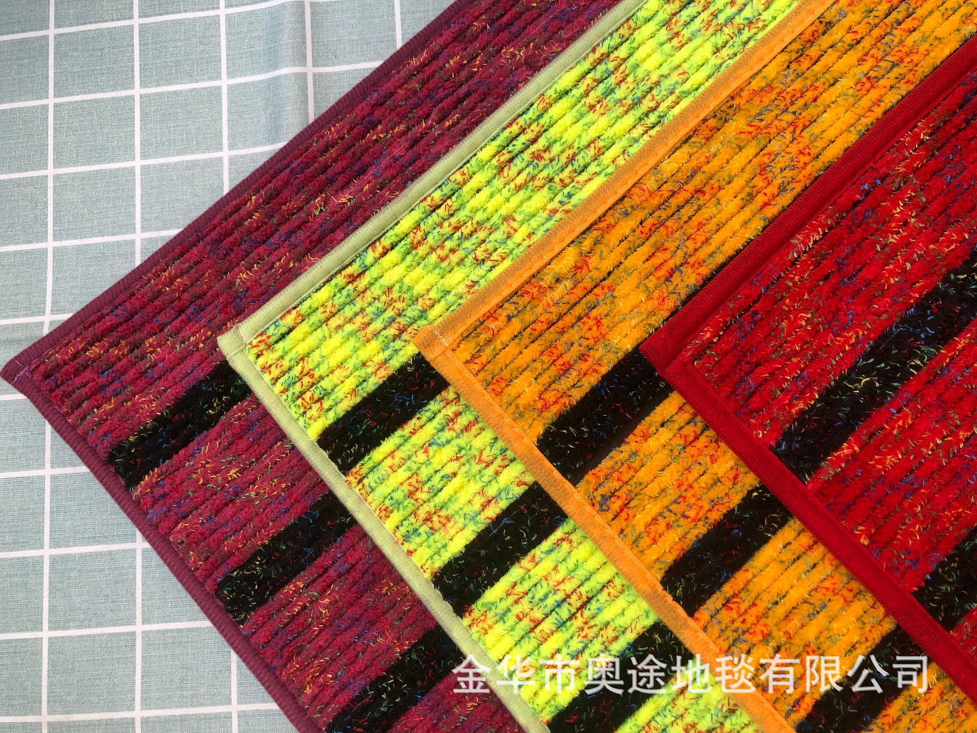 【外贸热销款】彩虹吸水入门垫 door mat 条纹地毯 促销地摊地垫详情7