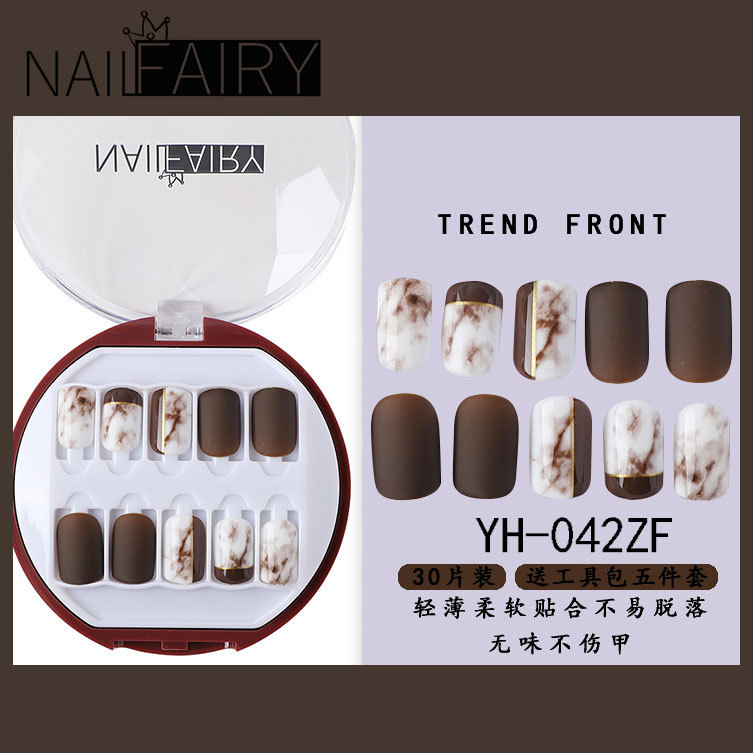 Customized new acrylic box wearable nails, finished nail plates, packaging logo, customized nail art plates, fake nails pic 30