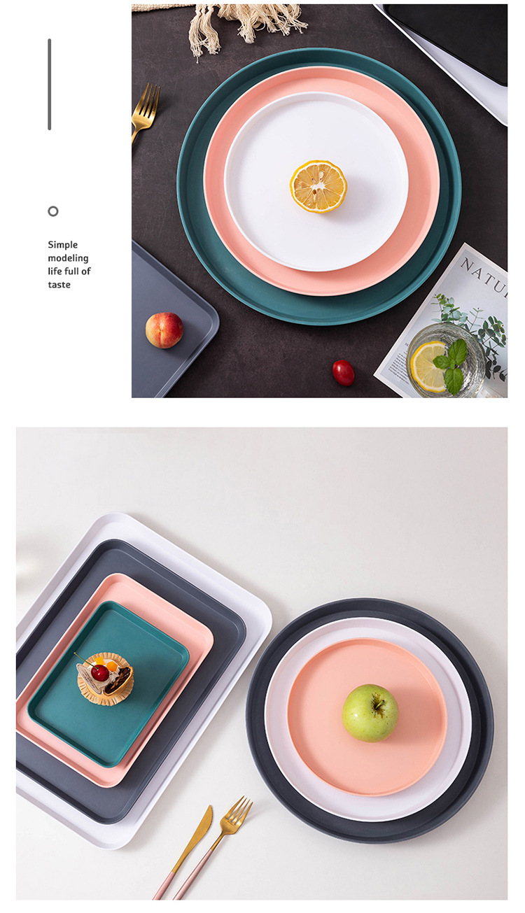 Food grade hotel plastic melamine plate round plastic trays详情14