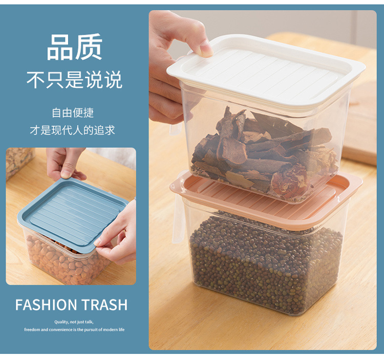 冰箱保鲜盒厨房带手柄塑料带盖密封食品水果收纳盒储物罐批发详情12