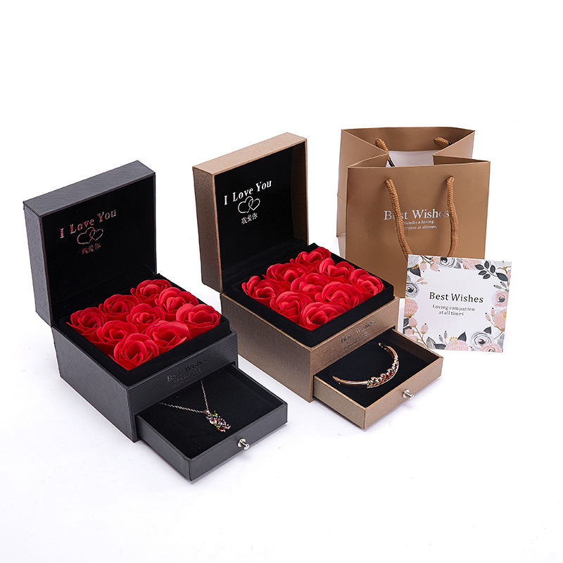 蝴蝶结项链盒包装礼品盒首饰包装珠宝盒耳环耳坠盒珠宝首饰盒详情3