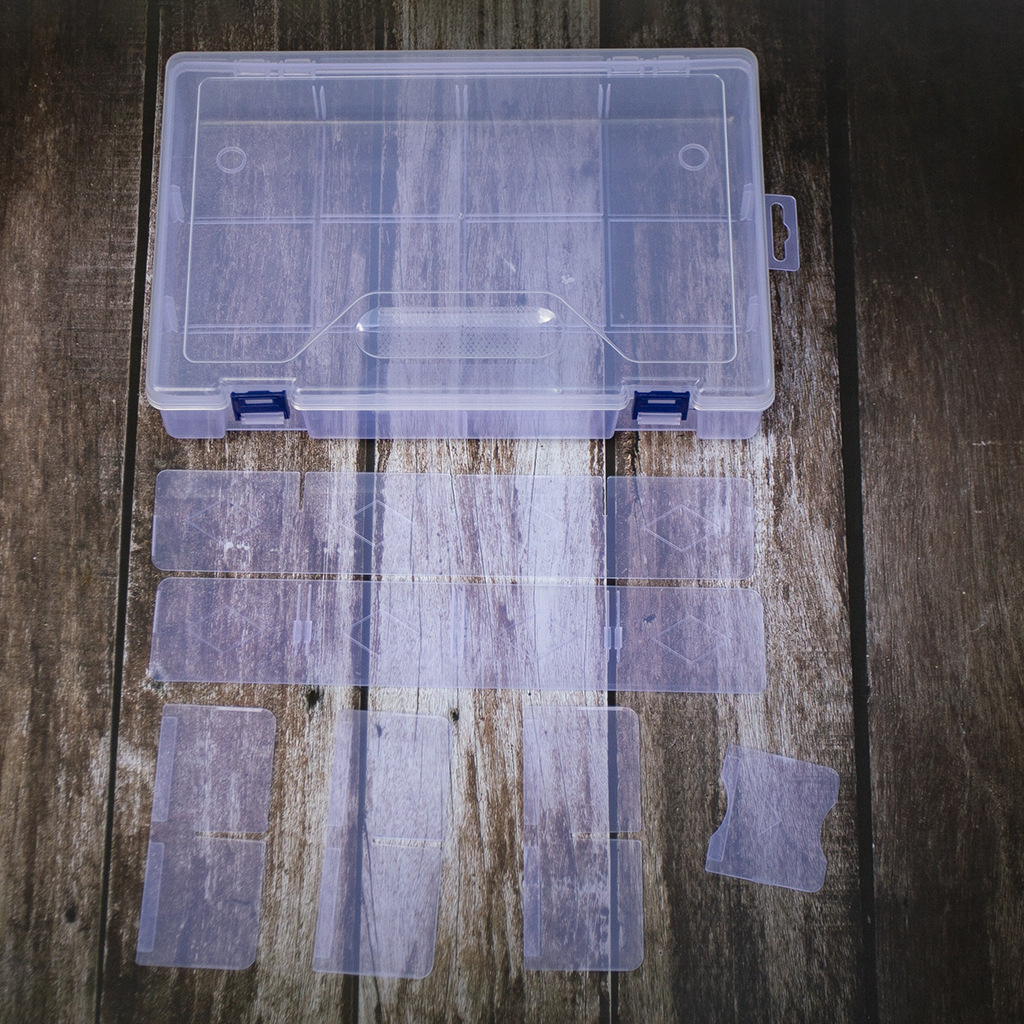 Compartments plastic desktop storage box with 10, 15 and 24 compartments transparent button fishing gear accessories, jewelry and cosmetics packaging box pic 42