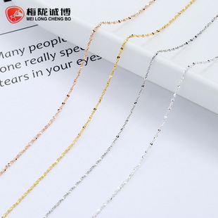 诚博S925纯银盒子链吊坠配链意大利进口盒仔链项链项坠单裸链配饰详情3