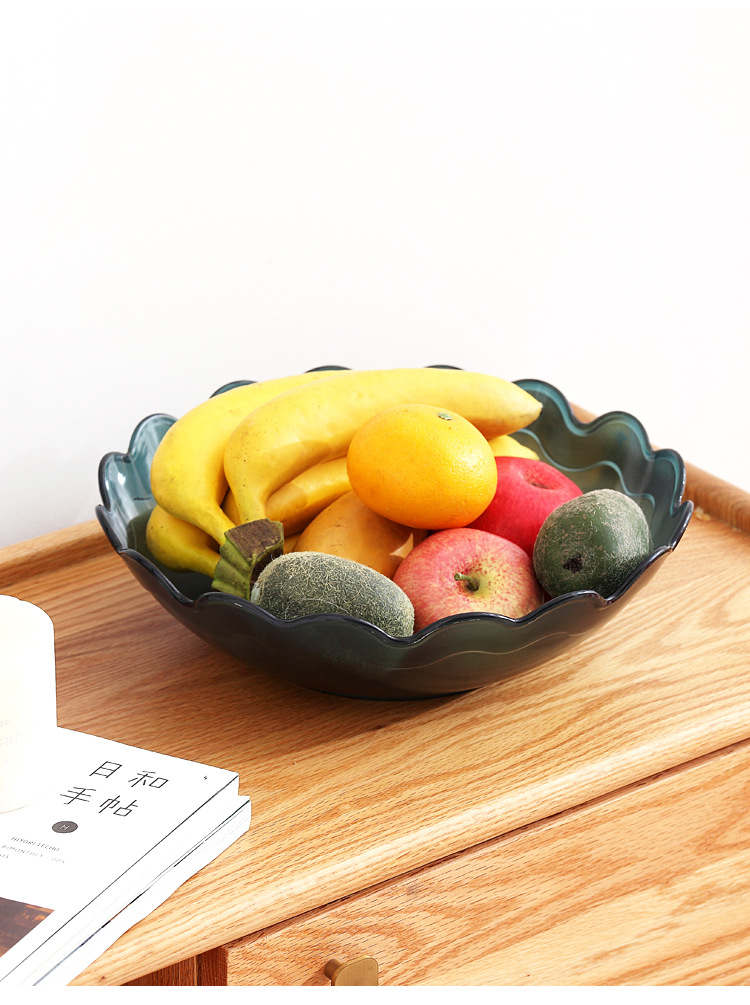 Simple home living room plastic fruit plate three-piece set, New Year snack candy plate, kitchen vegetables, blue fruit basket pic 7