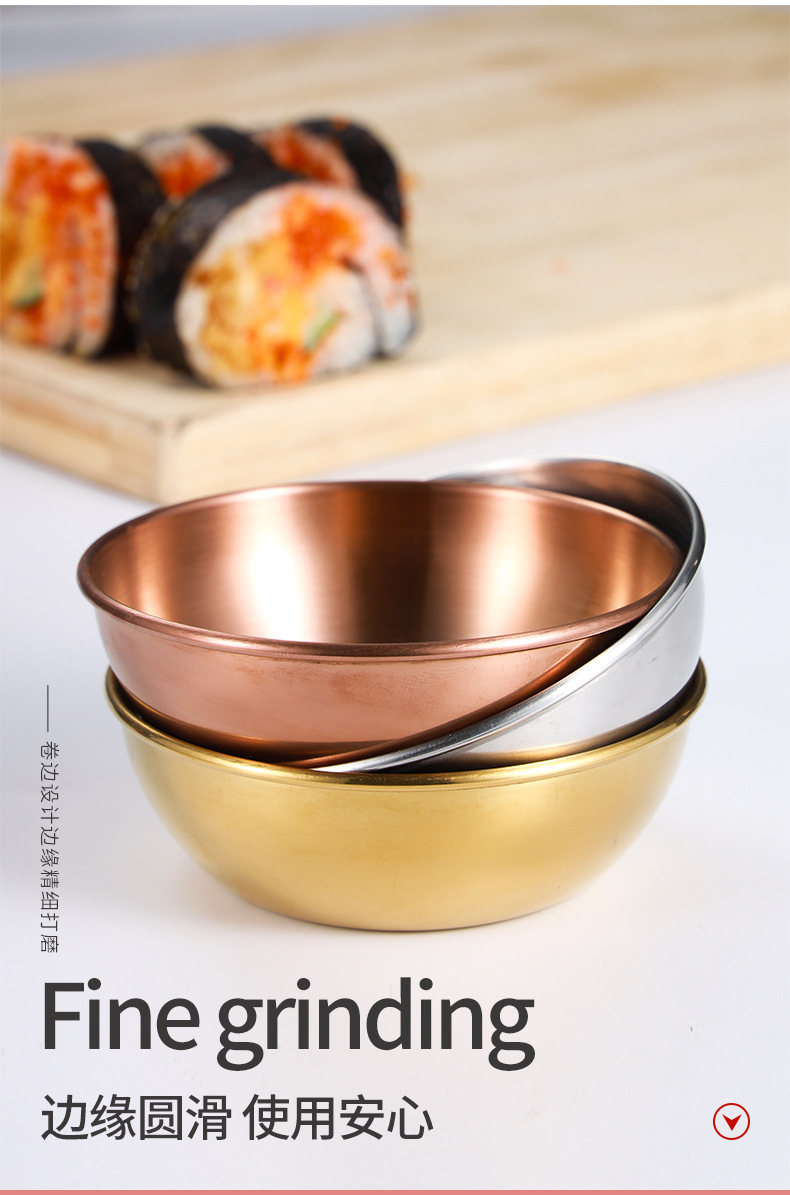 Stainless steel round small plates, golden sauce and seasoning plates, home, restaurant, kitchen soy sauce plates, Japanese dipping sauce plates pic 6