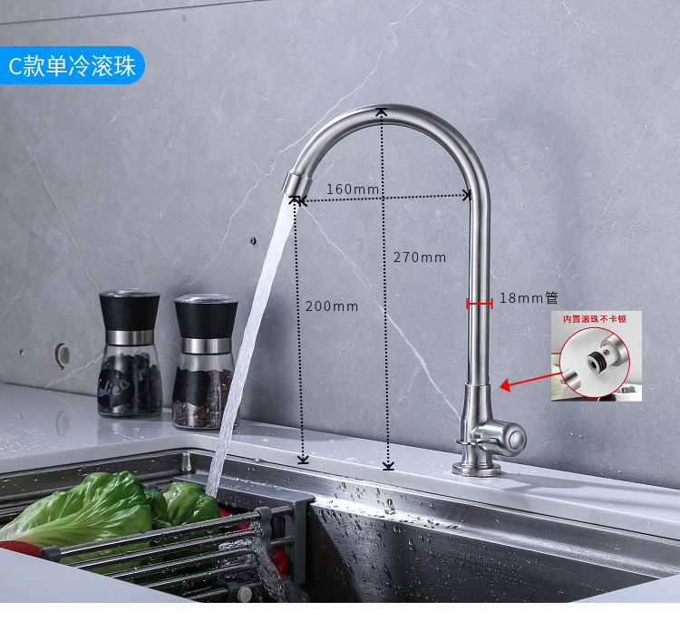 Kaiping manufacturer wholesale 304 stainless steel kitchen hot and cold water faucets, washing basins, single sink, rotating pull faucets pic 21
