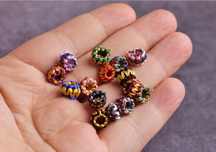 Flat knot coil pineapple knot necklace ring, hand-woven diy bracelet rope accessories, gold and silver coil balls wholesale pic 11
