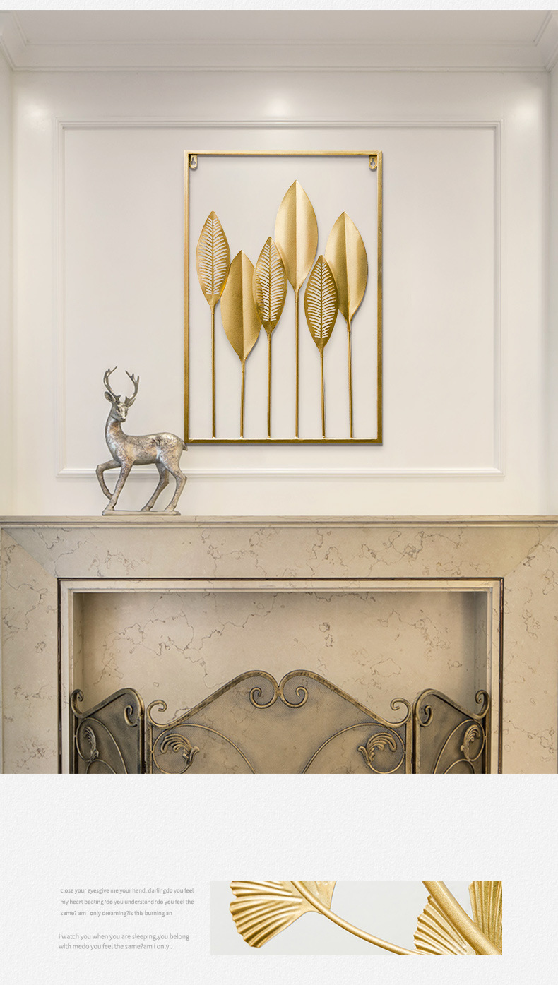 现代客厅墙面装饰金属叶子壁挂电视机沙发背景墙玄关房间墙壁挂饰详情7