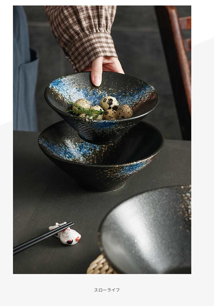 Ramen bowl, Japanese bowl, tableware, noodle bowl, ceramic bowl, commercial rice bowl, bamboo hat bowl, large bowl, spicy hot pot, MAO CAI soup noodle bowl pic 10