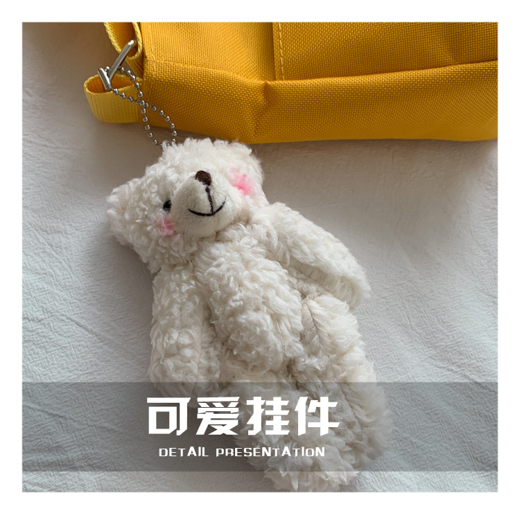 Summer new canvas bag for women, Korean-style teenage girl single-shoulder bag, ins crossbody small square bag, cute girl bag pic 22