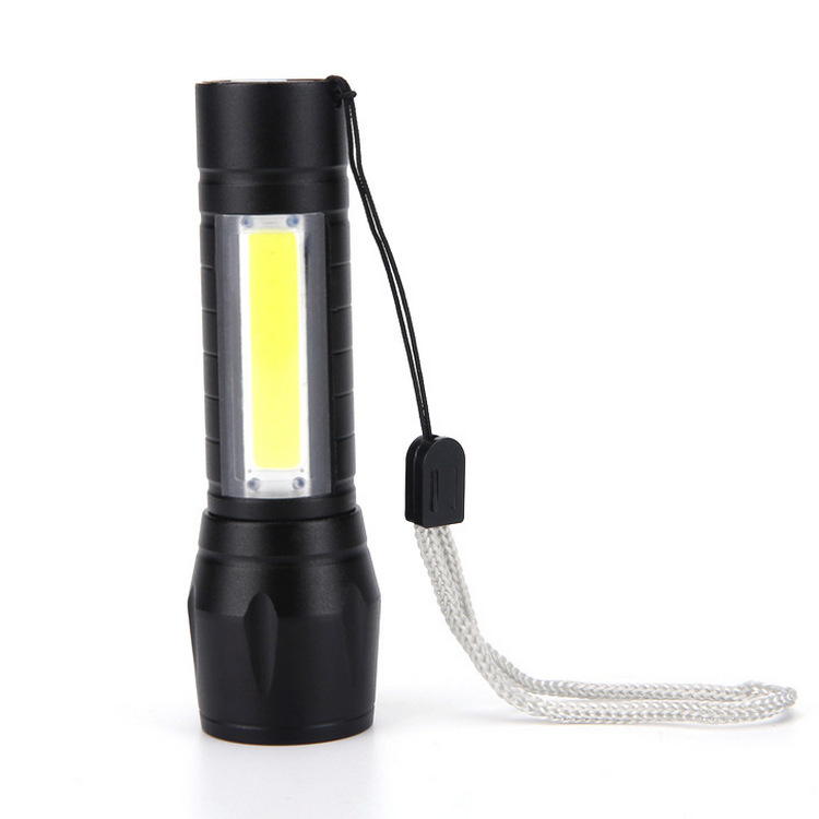 Mini flashlight with telescopic focusing, COB side light, LED high-intensity flashlight, outdoor emergency aluminum alloy flashlight pic 4