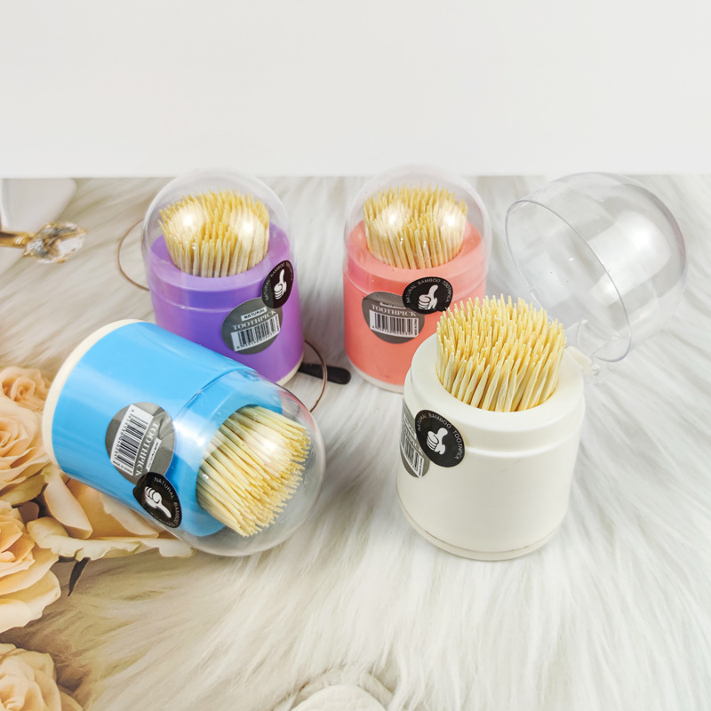 The two-yuan store uses creative flip-top bamboo toothpicks. The bamboo double-headed disposable toothpick holder holds fruit toothpicks pic 5