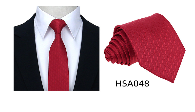 男士高级商务领带制服西装休闲7.5cm宽涤丝婚礼伴郎手打格子领带详情16