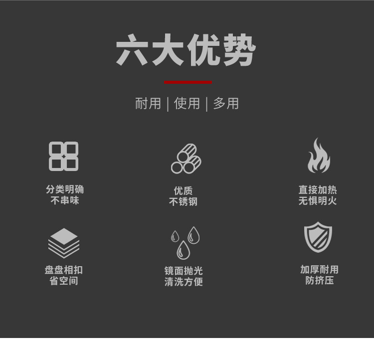 新品卷边不伤手不锈钢份数盆加厚自助餐食物盆不锈钢长方形分数盘详情22