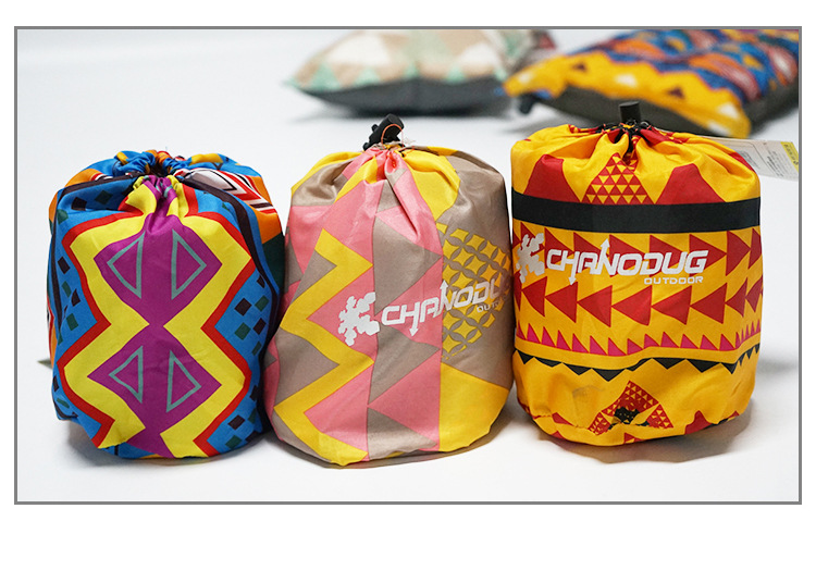 Inflatable ethnic-style printed pillows, sleeping pillows, car travel pillows, backrest pillows, outdoor leisure camping storage air pillows pic 19