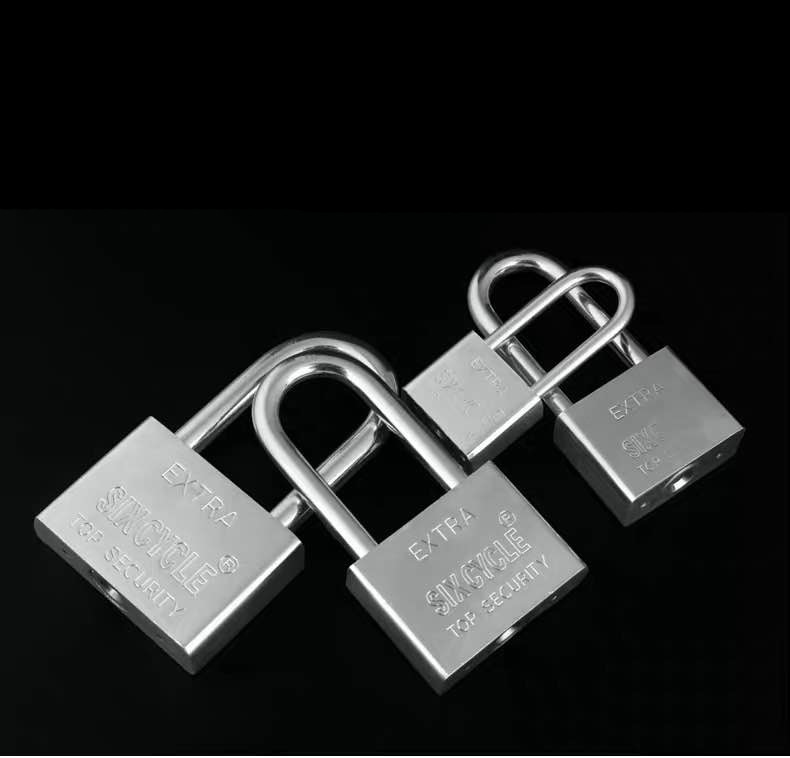 Factory direct sales of 30mm square long and short beam small padlock, imitation stainless steel blade lock, single opening and hanging lock pic 9