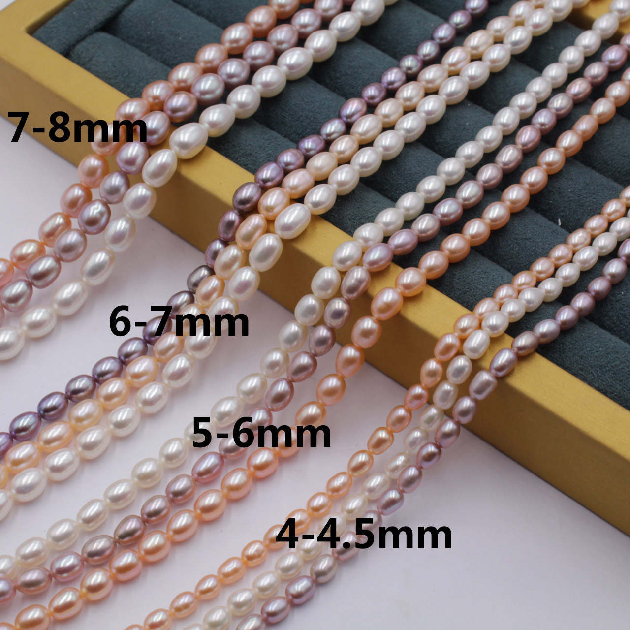 强光2-9mm米形天然淡水珍珠散珠手工diy饰品项链配件通孔米珠批发详情5