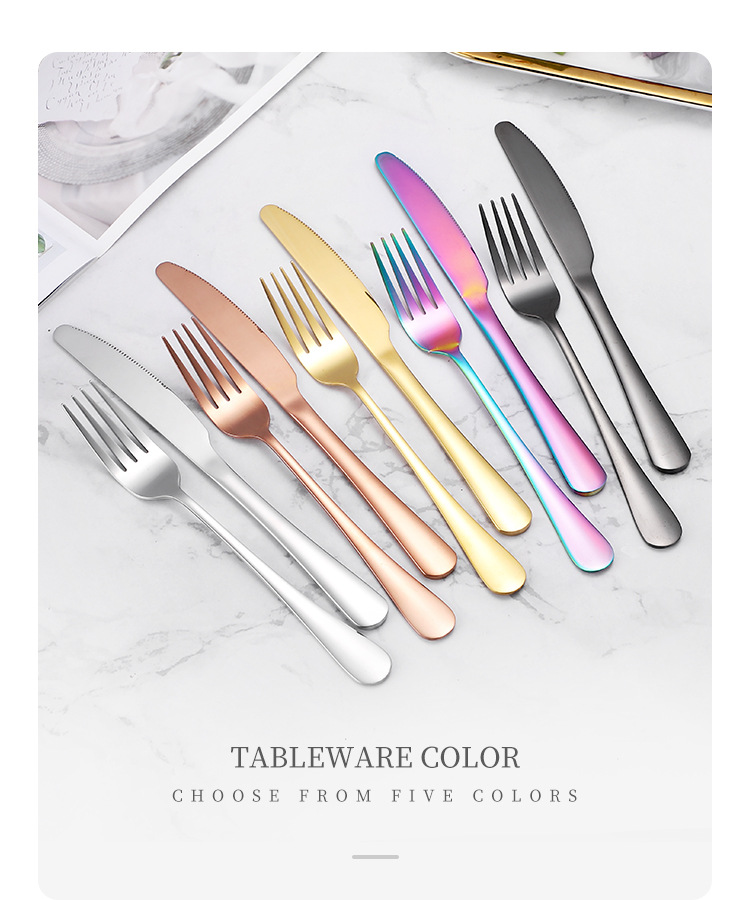 亚马逊1010不锈钢餐具24件餐具套装金色刀叉勺四主件跨境礼盒套装详情13