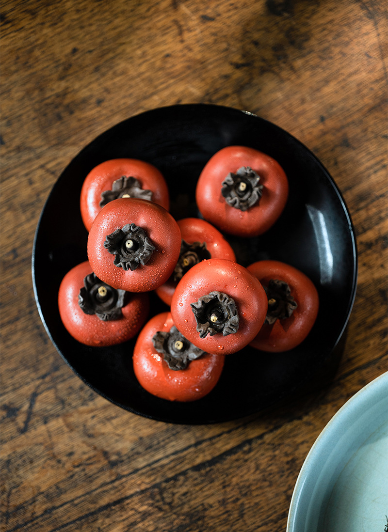 Yixing purple clay tea pet persimmon ornaments, tea toys that can be cultivated, sculptures, tea set accessories, handcrafted color-changing, everything goes well wholesale pic 10