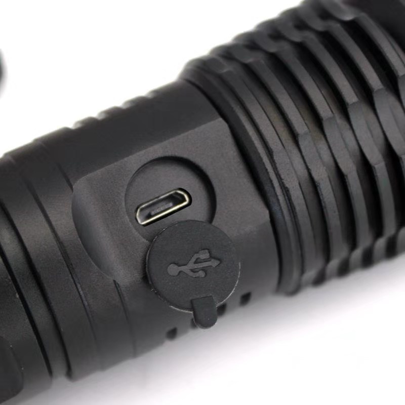 跨境大功率USB充电p70强光远射充电26650加长p50ty-c手电筒户外详情14