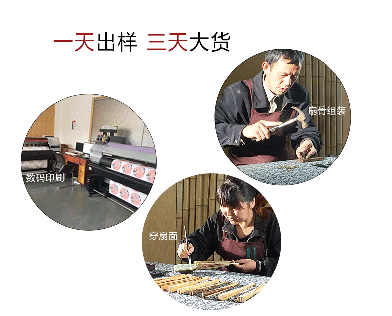 竹好运7寸女式扇子 跳舞中国风折扇 夏季便携折叠小扇 竹质工艺扇详情2