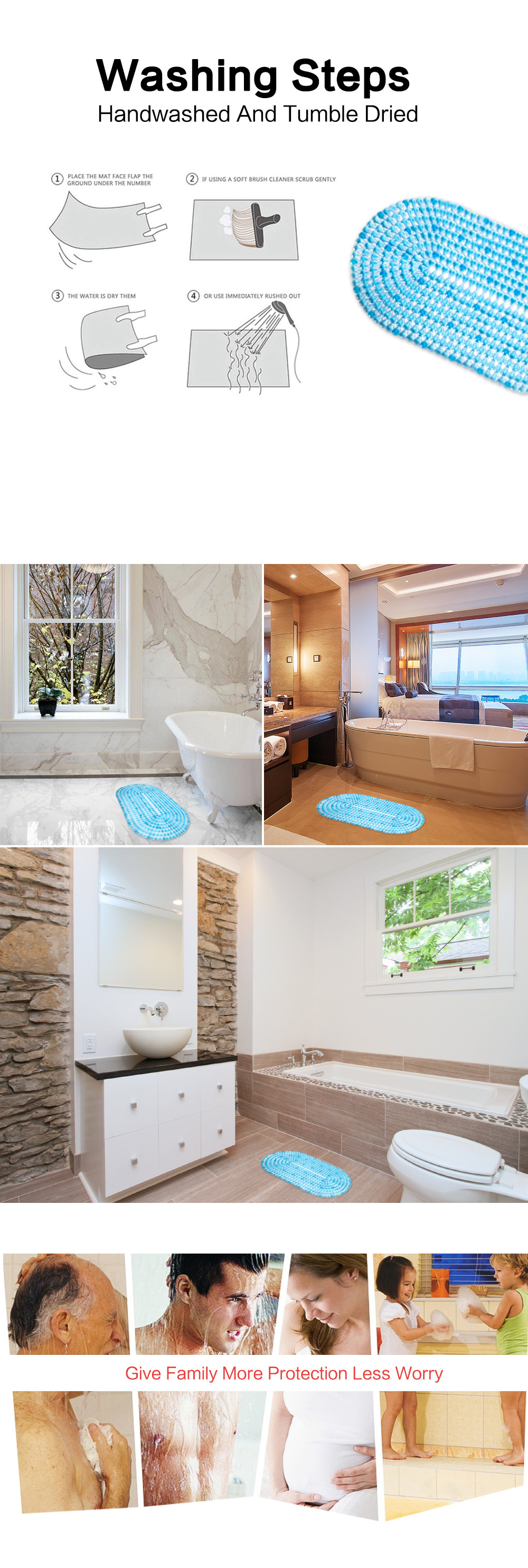 源头厂家定制供应椭圆钻石纹防滑浴垫室淋浴垫PVC浴缸垫地垫详情4