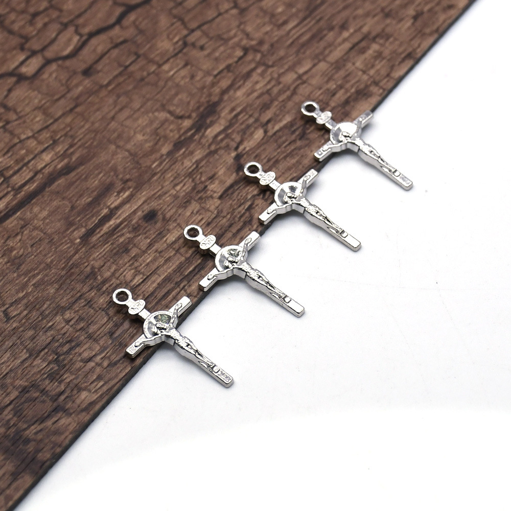 (10 pieces per pack) Cross pendant, gold DIY jewelry accessory, rosary necklace pic 10
