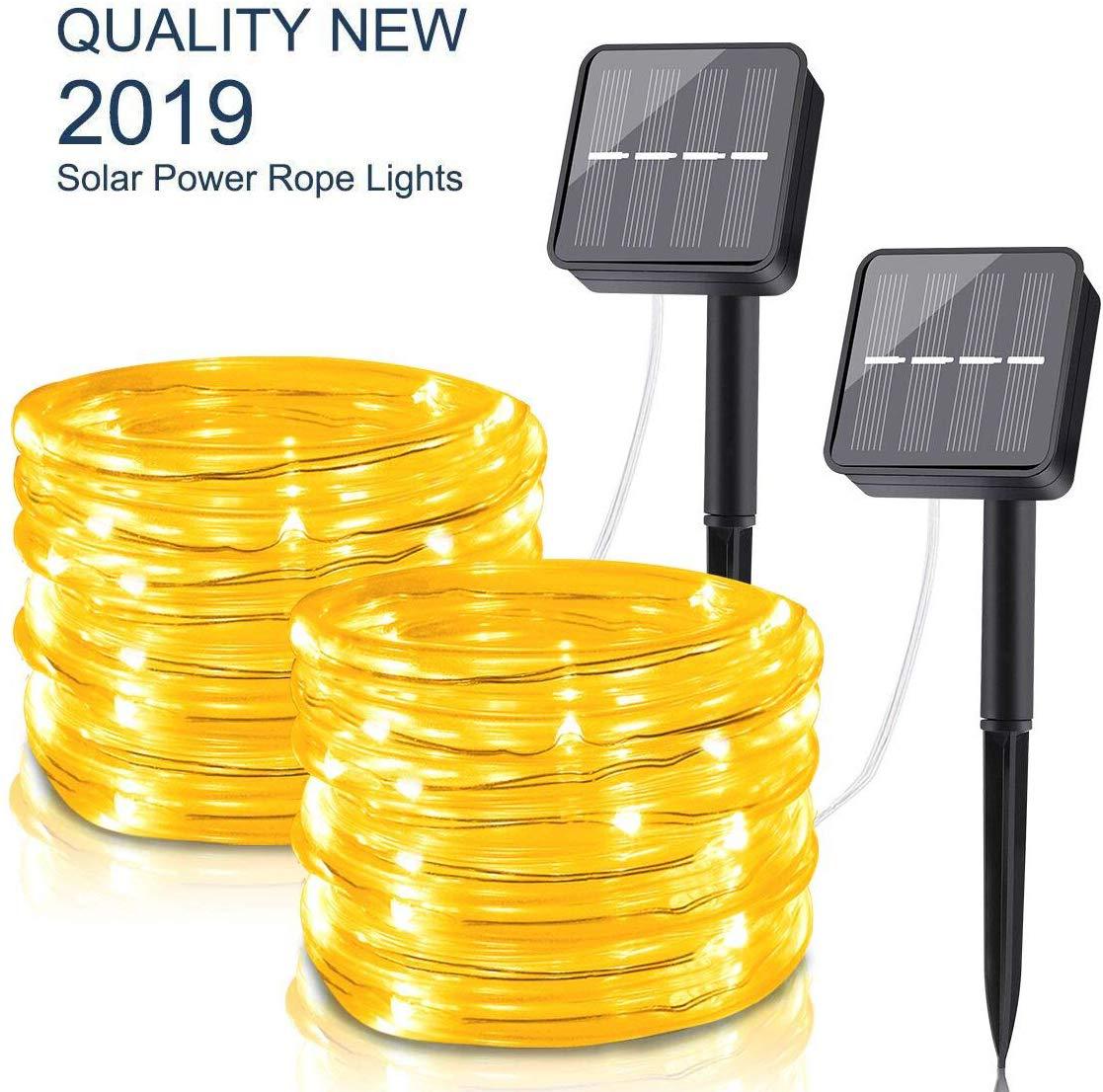 Best-selling solar tube light strings, battery boxes, round tube light strings, courtyard and garden waterproof rope light strings on Amazon e-commerce pic 1