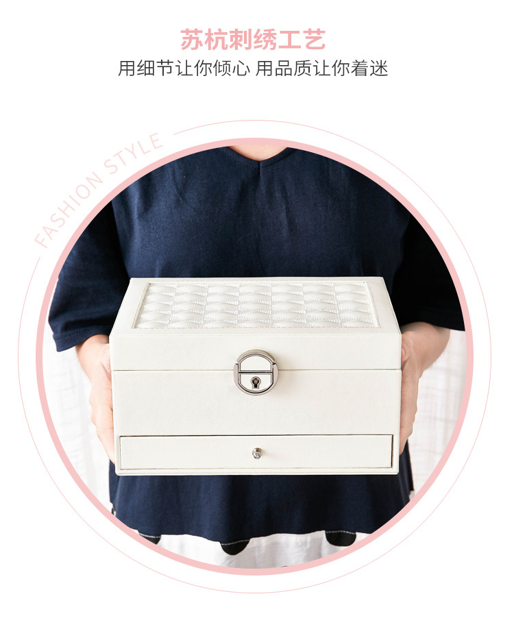 Jewelry storage box, high-end multi-layer large-capacity home accessories, earrings, stud earrings, necklace drawer, jewelry box pic 14