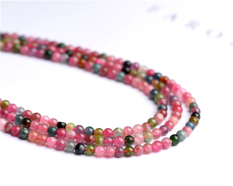 Jiuya Crystal Natural 7A Grade Small Particle Tourmaline Loose Beads Seven-color Tourmaline round Beads Ring Accessories wholesale pic 24