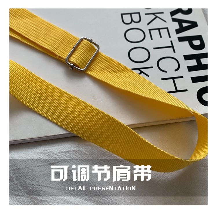 Summer new canvas bag for women, Korean-style teenage girl single-shoulder bag, ins crossbody small square bag, cute girl bag pic 23