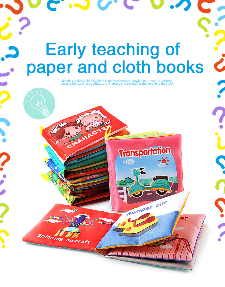 Amazon cross-border 3D baby cloth books, early education toys, English palm books, animal number recognition baby cloth books pic 61