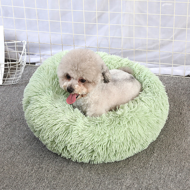 狗窝可拆洗圆形长毛绒宠物窝猫窝保暖宠物用品狗床宠物床宠物垫子详情9