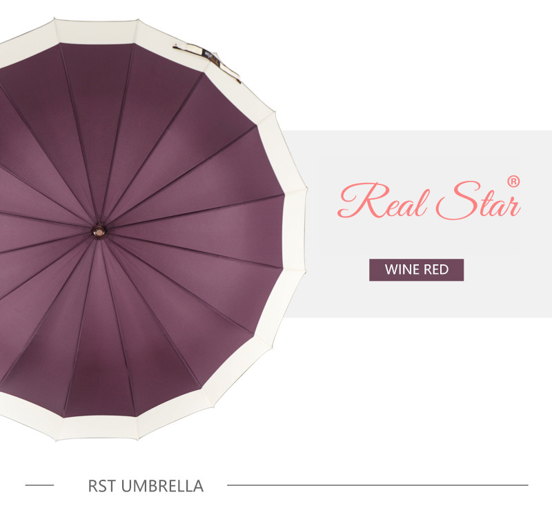 RST Umbrella 16-bone umbrella with enlarged windproof frame and color-blocking edge business advertising umbrella wholesale pic 19