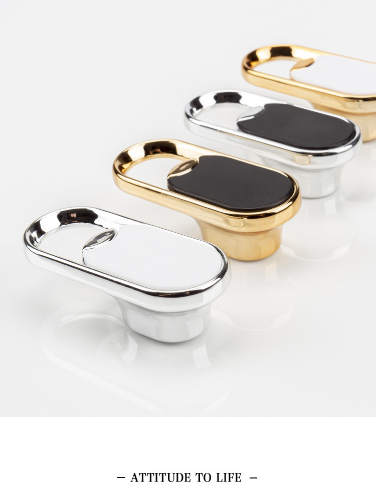 厂家直供 黑白仿陶瓷拇指把手 简约时尚塑料底 浴室柜精美小拉手详情13