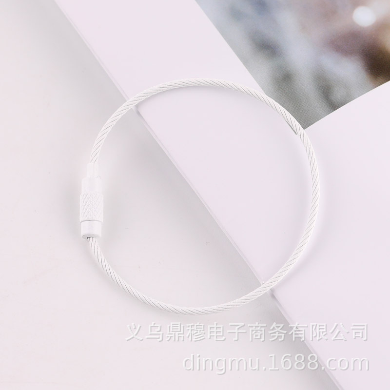 Metal colored spray-painted steel wire ring, steel wire rope rotating screw, key ring, key buckle diy bag pendant accessories pic 7
