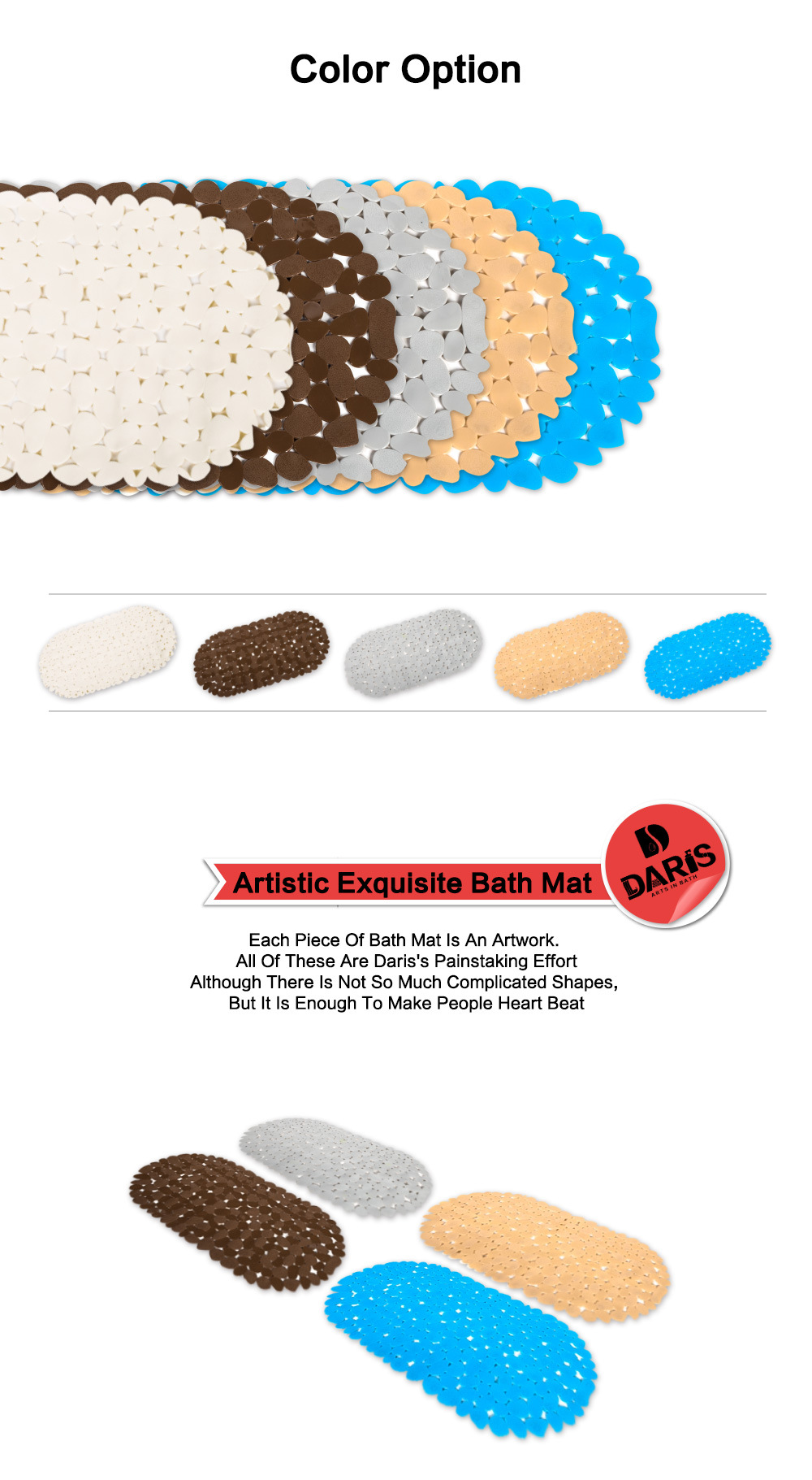 源头厂家定制贝壳石头浴室垫PVC卫生间垫浴缸脚垫详情6