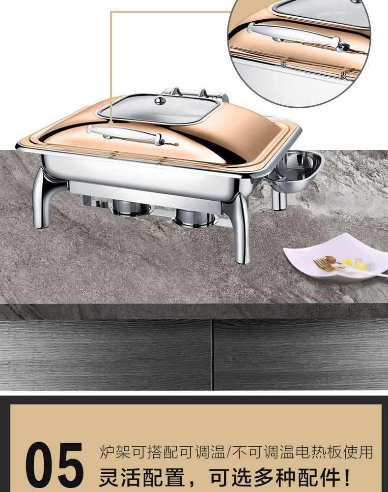 Visible rectangular mechanical buffer hydraulic glass-covered buffet stove, insulated stove, self-service breakfast stove for commercial use pic 8