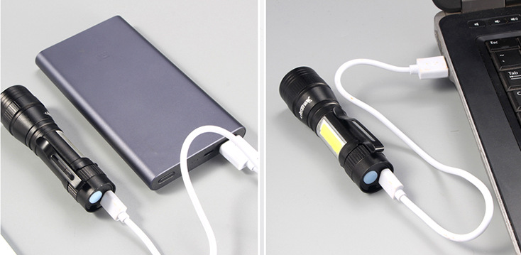 Mini flashlight with telescopic focusing, COB side light, LED high-intensity flashlight, outdoor emergency aluminum alloy flashlight pic 6