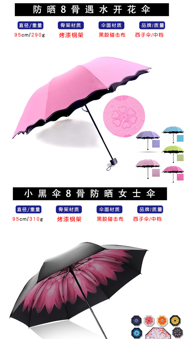 促销广告十骨加大格子伞双人商务伞礼品三折叠晴雨伞批发厂家直销详情10